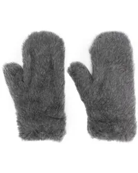 Max Mara Handschuhe mit Teddy-Effekt Grau