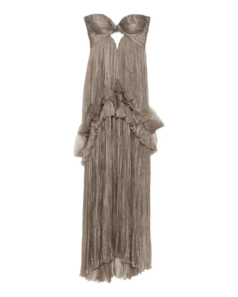 Maria Lucia Hohan Yumi pleated ruffled maxi dress - Braun Braun