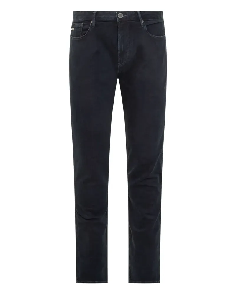 Emporio Armani Five-Pocket-Jeans mit Logo-Schild - Blau Blau