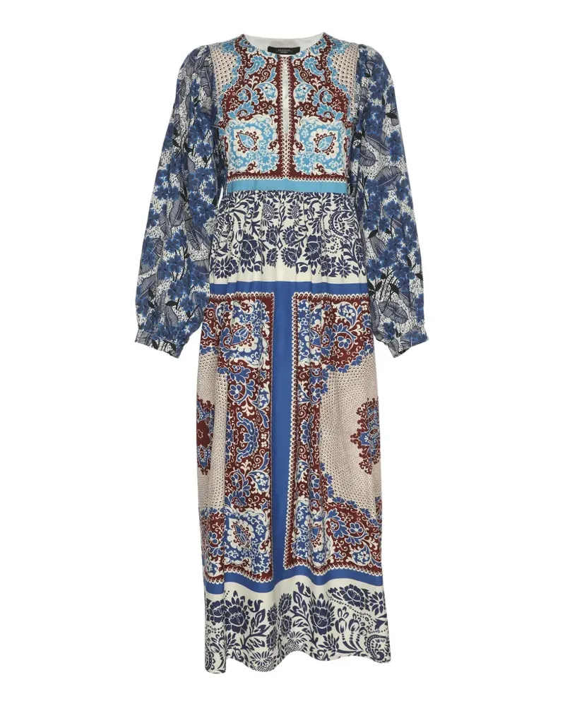 Max Mara Ghiotto Maxikleid mit Print - Blau Blau