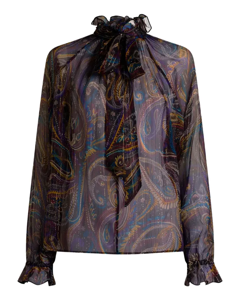 Etro Bluse aus Seide mit Paisleymuster - Violett Violett