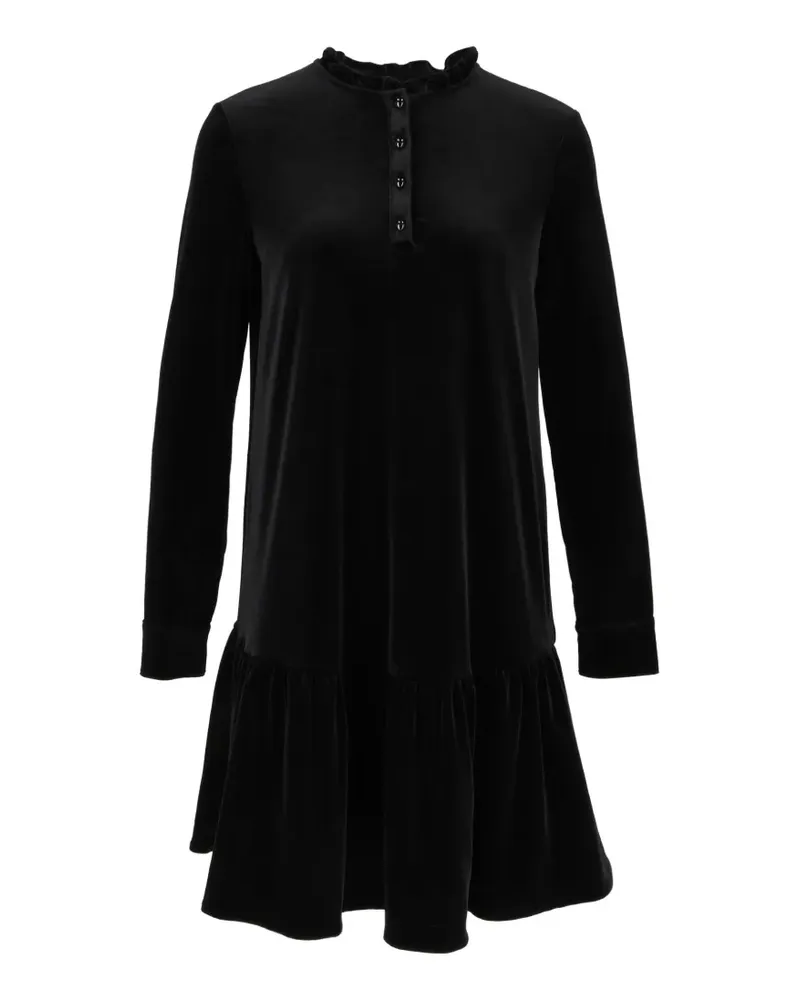 Emporio Armani Gerüschtes Minikleid aus Samt - Schwarz Schwarz