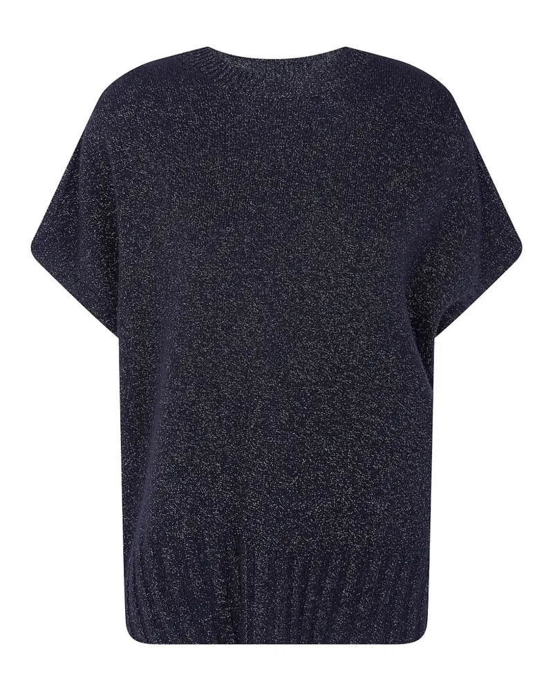 Twin-Set lurex-knit short-sleeve sweater - Schwarz Schwarz