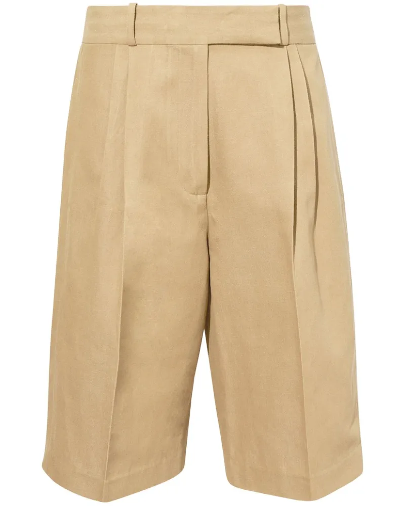 Proenza Schouler Knielange Plissee-Shorts - Nude Nude