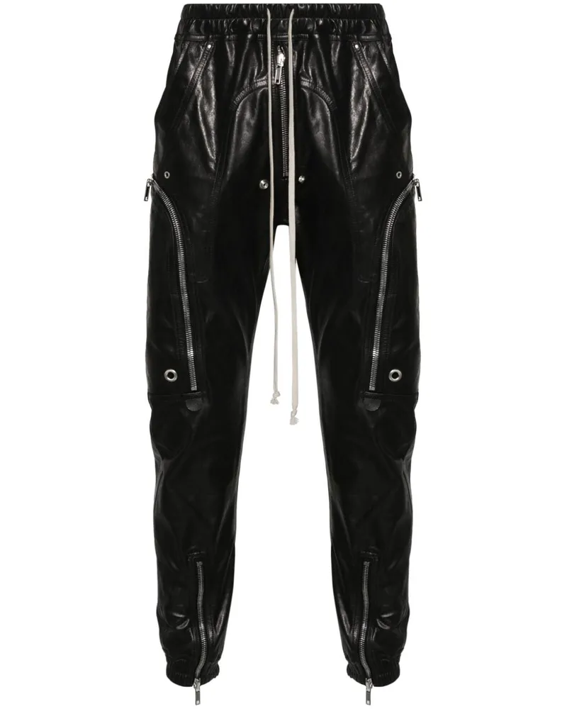 Rick Owens Bauhaus Cargohose aus Leder Schwarz