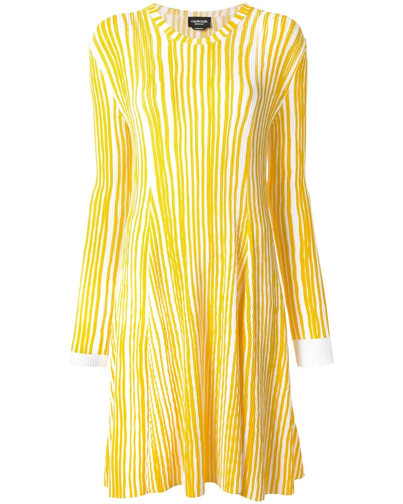 Calvin Klein Gestreiftes Kleid - Gelb Gelb