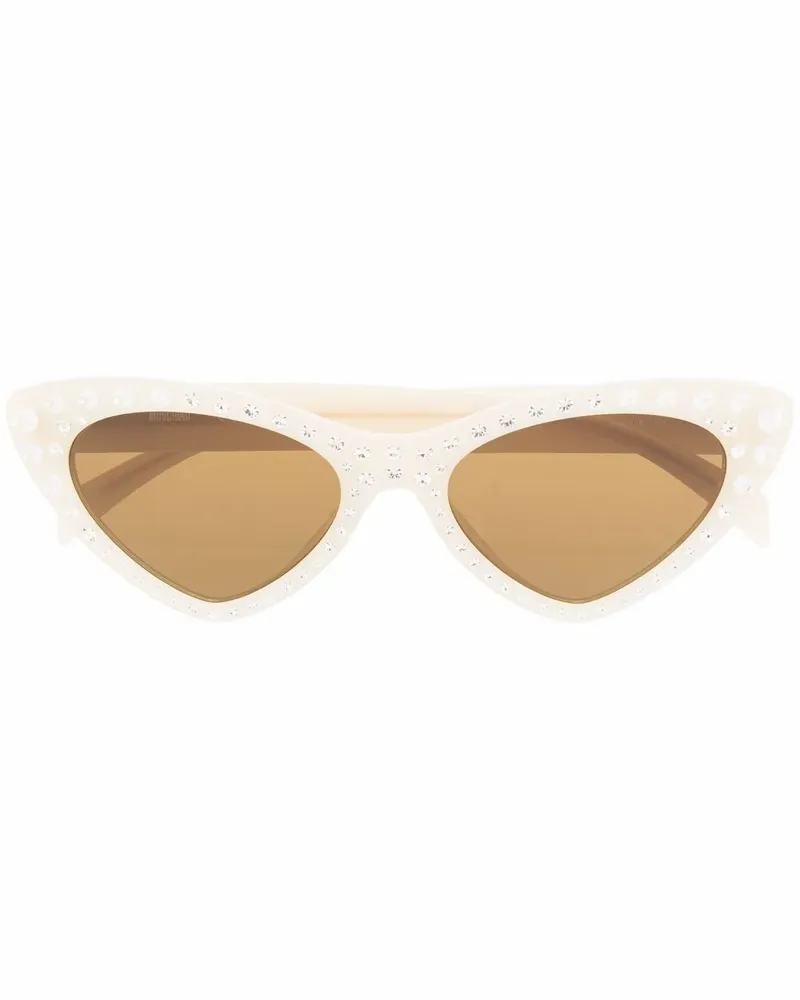 Moschino Cat-Eye-Sonnenbrille mit Kristallen - Nude Nude