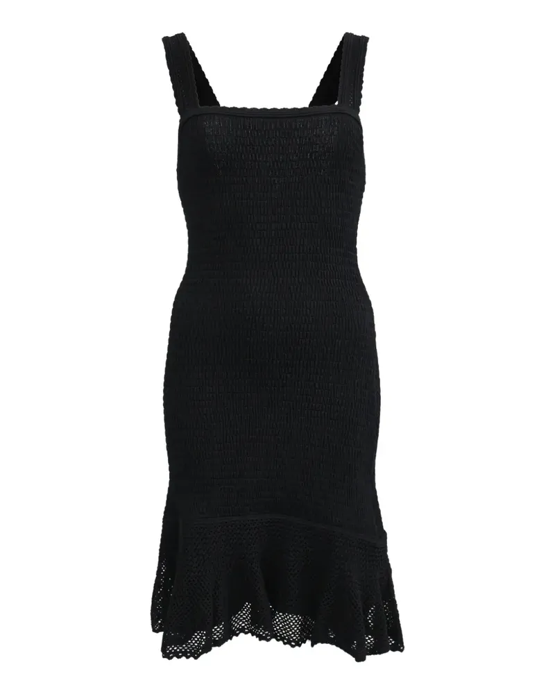 Sandro square-neck smocked dress - Schwarz Schwarz