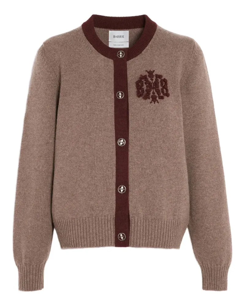 Barrie Kaschmircardigan mit Monogramm-Stickerei - Braun Braun