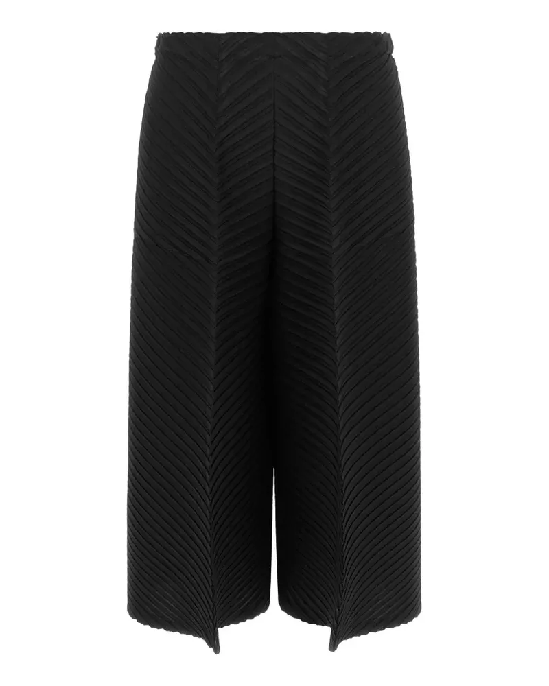 Issey Miyake Tubular Pleats Hose mit Fischgrätmuster - Schwarz Schwarz