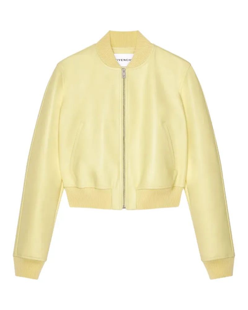 Givenchy cropped leather bomber jacket - Gelb Gelb