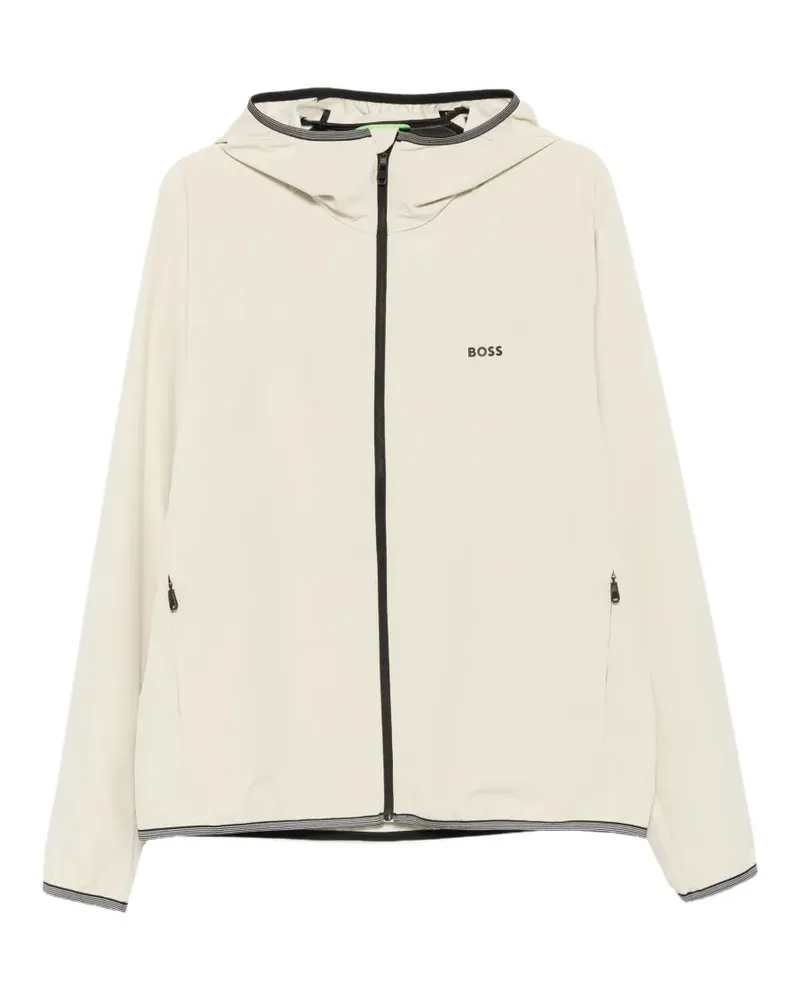 HUGO BOSS logo-motif hooded jacket - Nude Nude