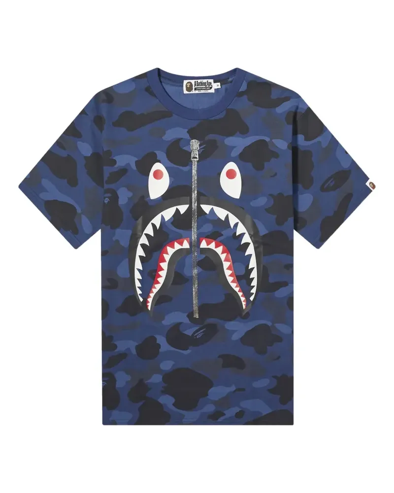 BAPE T-Shirt mit Camouflage-Print - Blau Blau