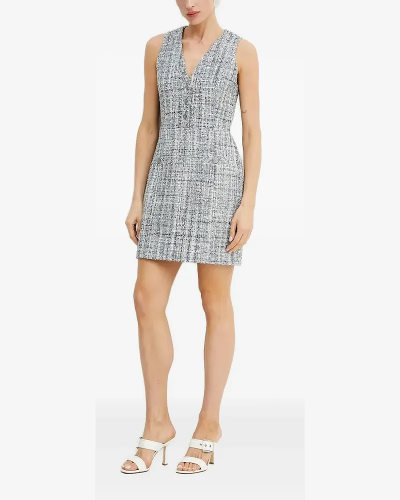 Guess Sadie Tweed-Minikleid mit Knopfleiste - Grau Grau