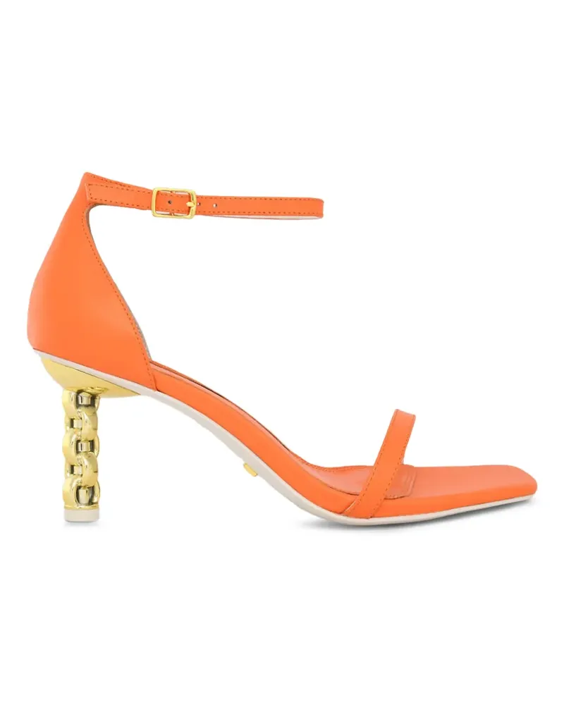 Kat Maconie Adela sculptural-heel leather sandals - Orange Orange