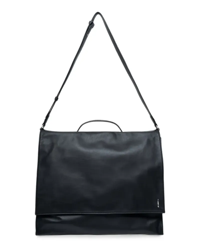 Jil Sander leather messenger bag - Schwarz Schwarz