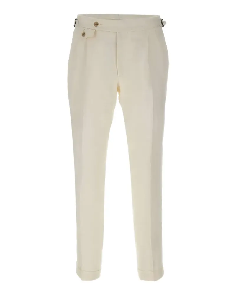 BARBA Parma pleated linen trousers - Nude Nude