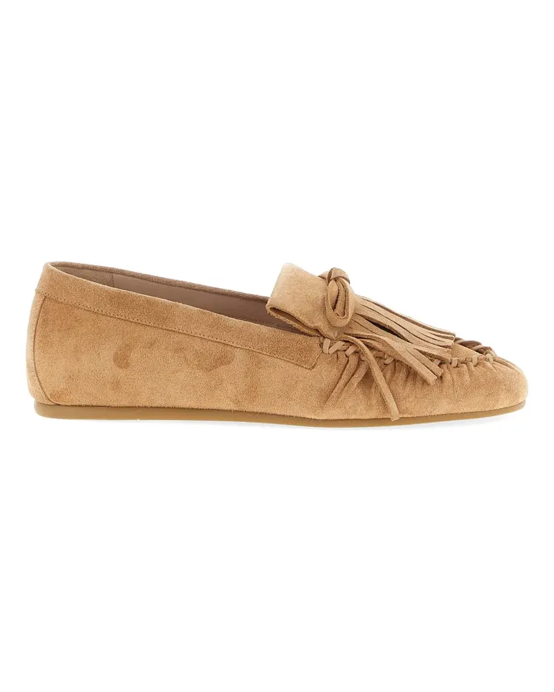 Stuart Weitzman Britt Fringe driver loafers - Nude Nude