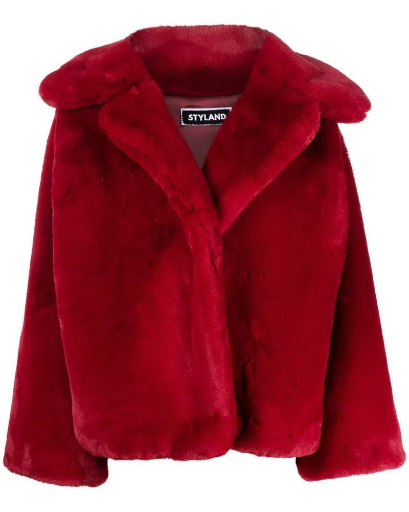 STYLAND Oversized-Jacke aus Faux Fur Rot