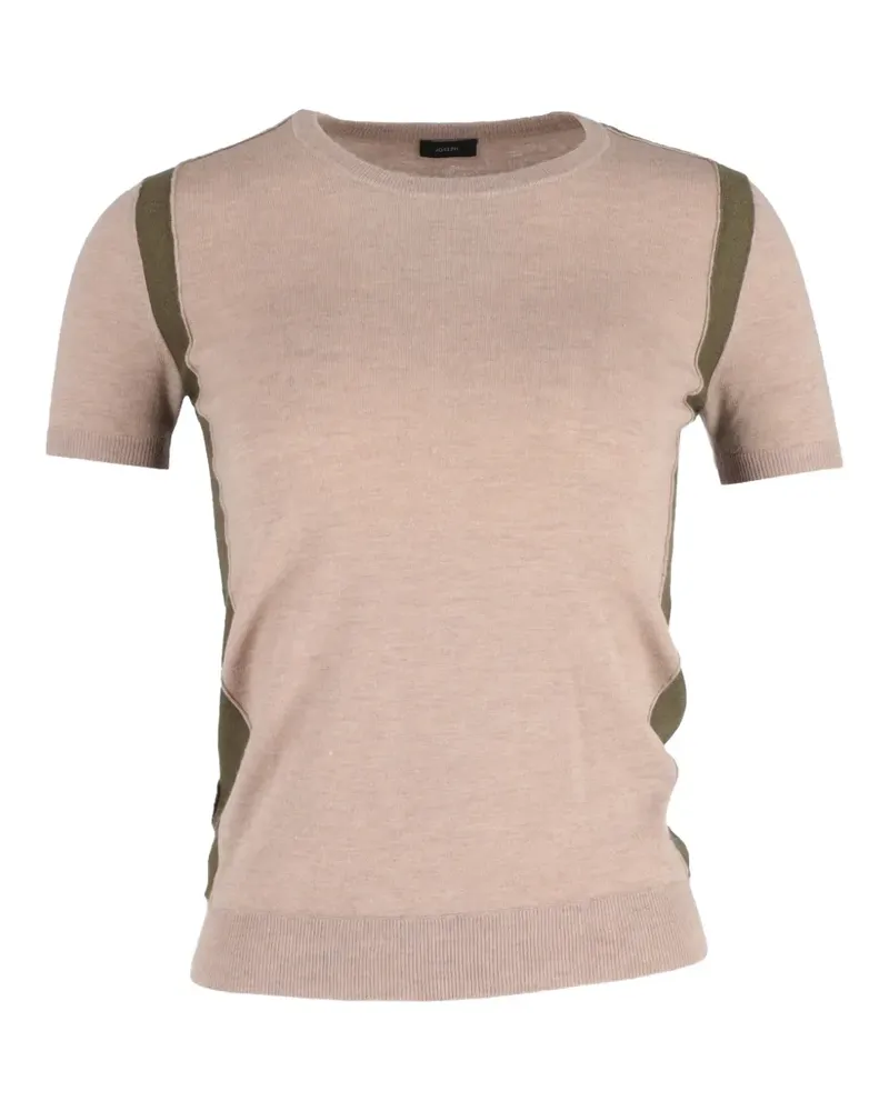 Joseph shorts-sleeve knitted top - Nude Nude