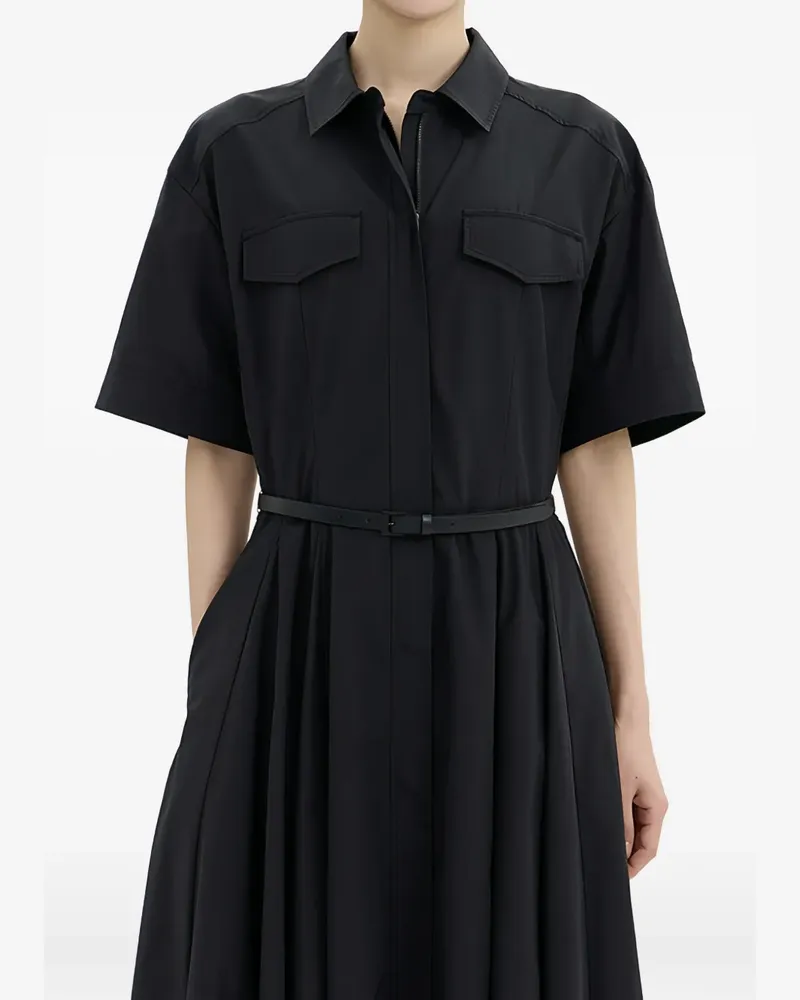 JUUN.J pleated shirt dress - Schwarz Schwarz