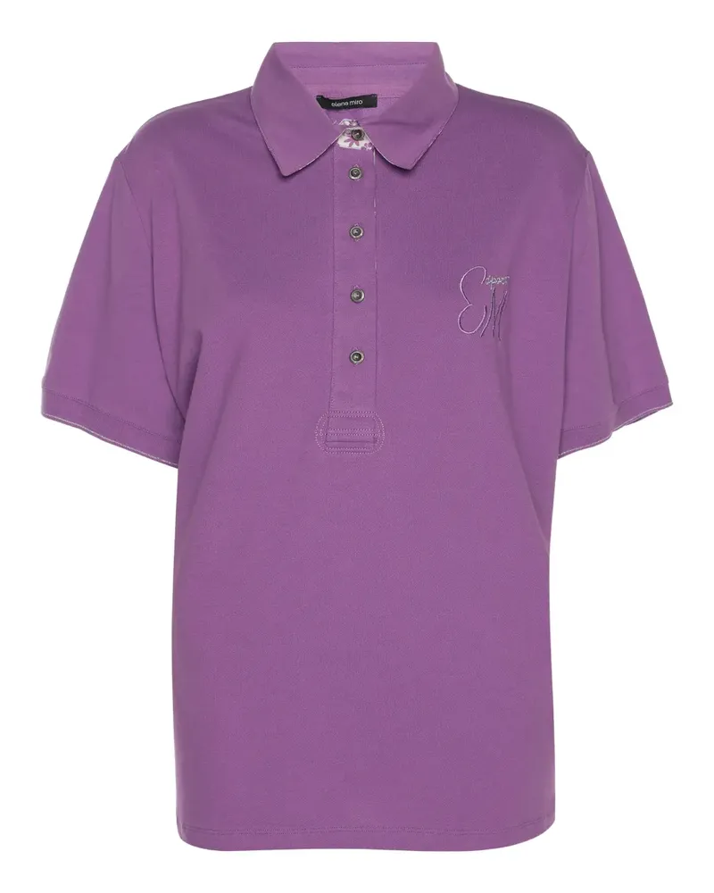 Elena Mirò Poloshirt mit Knopfleiste - Violett Violett
