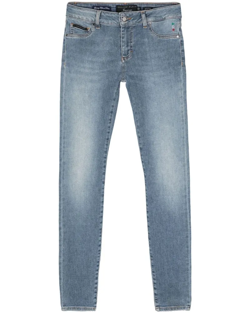 Philipp Plein Halbhohe Skinny-Jeans - Blau Blau