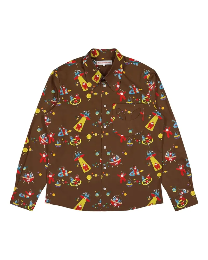 Walter van Beirendonck Klassisches Hemd - Braun Braun