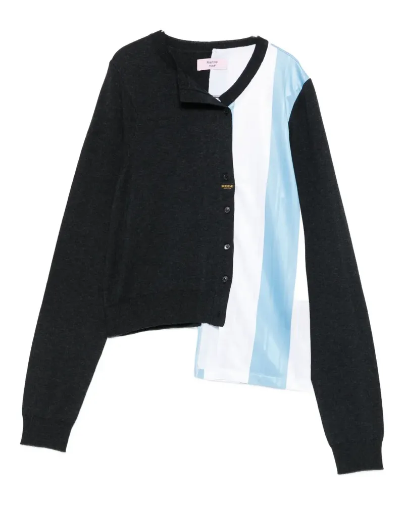Martine Rose striped panelled cardigan - Grau Grau