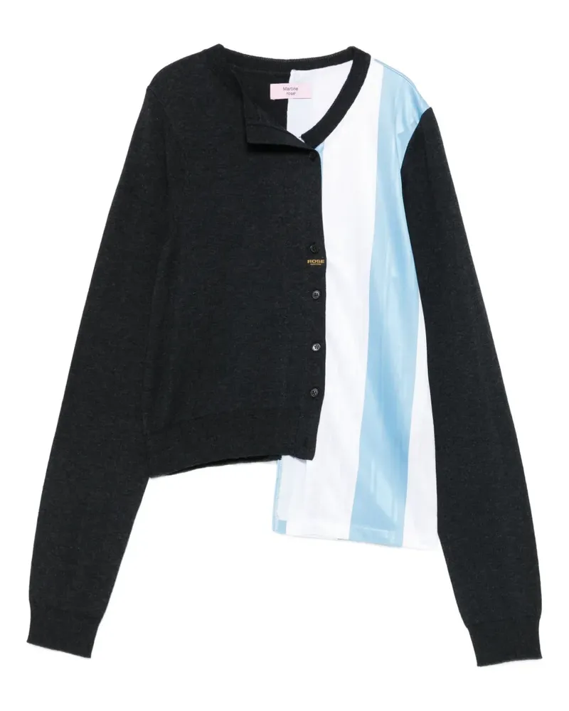 Martine Rose Gestreifter Cardigan mit Einsatz - Grau Grau