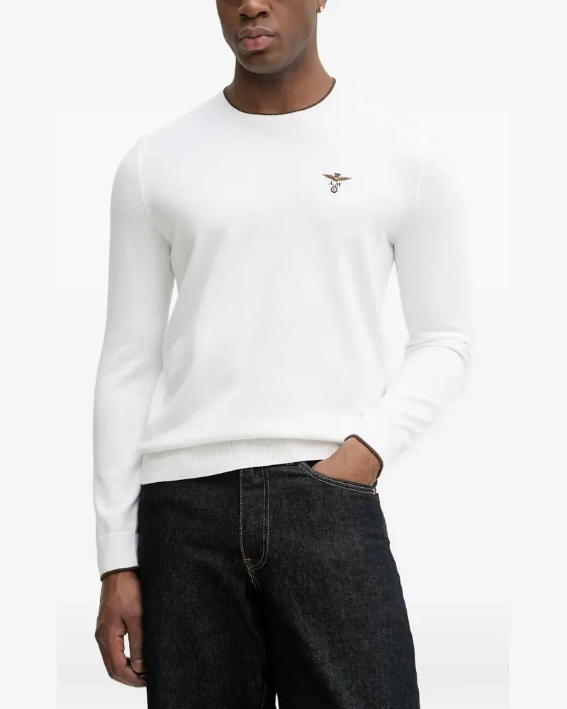 Aeronautica Militare Pullover mit Logo-Stickerei - Weiß Weiß