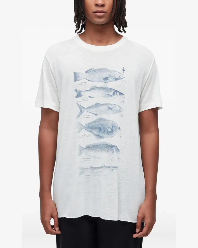 Osklen T-Shirt mit Fisch-Print - Weiß Weiß