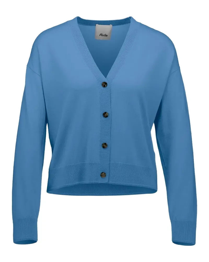 ALLUDE Cardigan mit V-Ausschnitt - Blau Blau