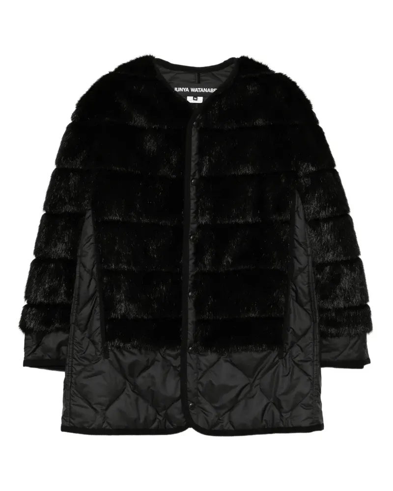 Junya Watanabe Gesteppter Mantel - Schwarz Schwarz
