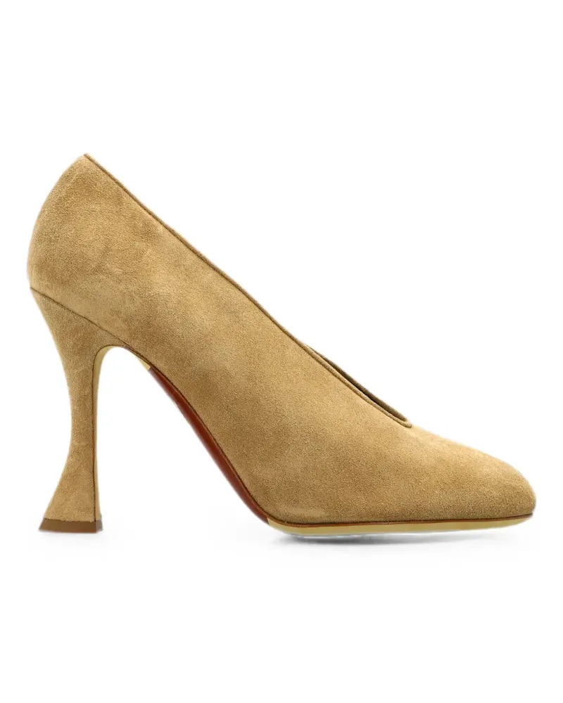 Moschino Wildleder-Pumps mit V-Ausschnitt - Nude Nude
