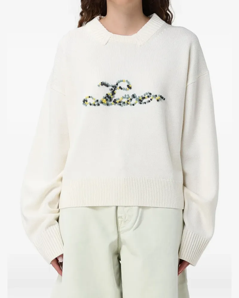 Paul Smith Cremefarbener Pullover mit Love-Stickerei - Nude Nude