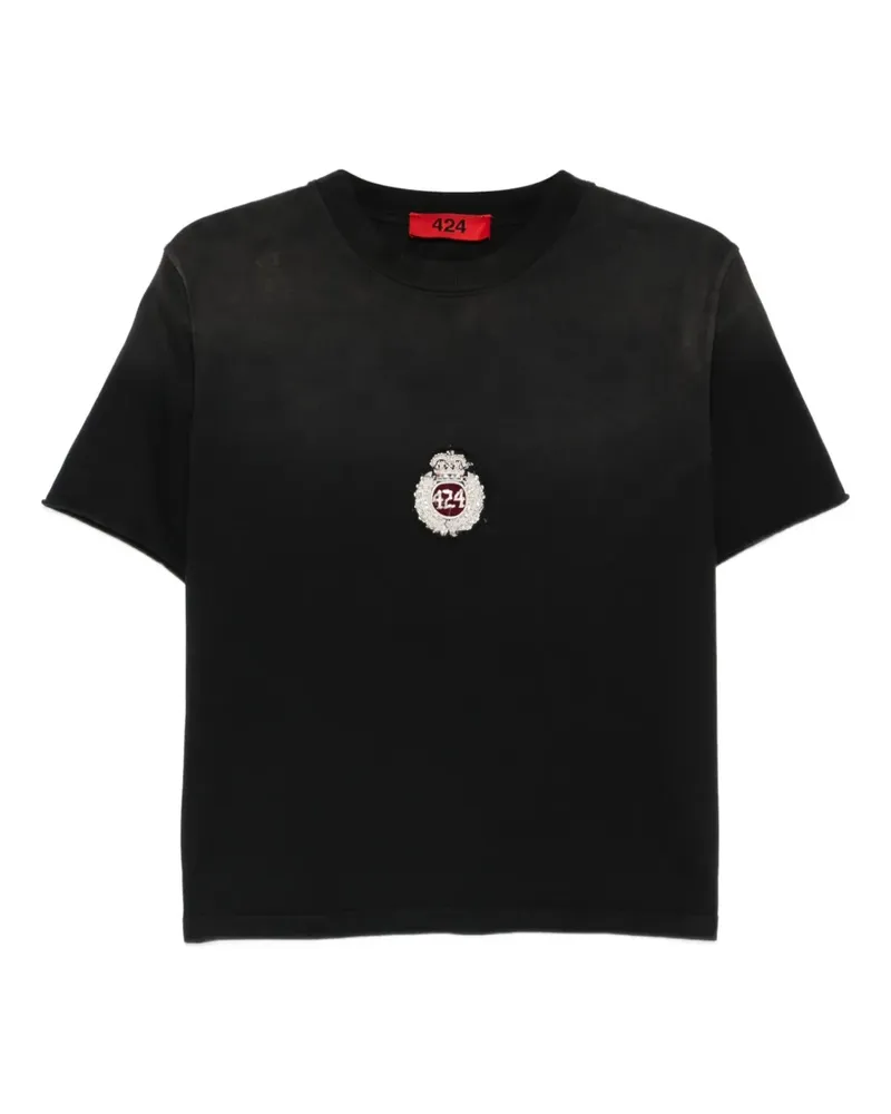 FourTwoFour on Fairfax T-Shirt mit grafischem Print - Schwarz Schwarz