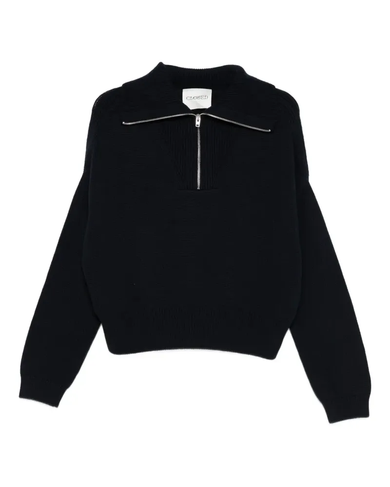 Closed Pullover mit Reißverschlusskragen - Blau Blau