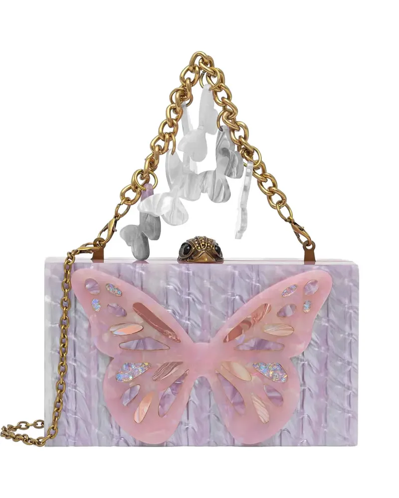 Kurt Geiger butterfly-embellished eagle-head clutch bag - Violett Violett