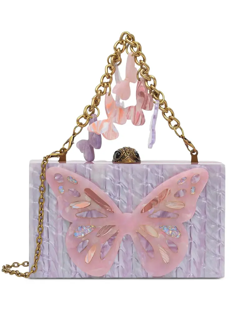 Kurt Geiger butterfly-embellished eagle-head clutch bag - Violett Violett