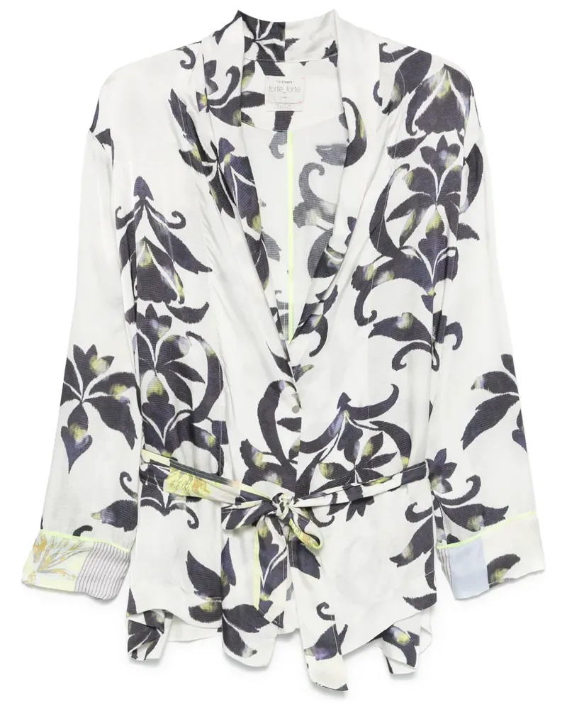 forte_forte Jacke mit Blumen-Print - Weiß Weiß