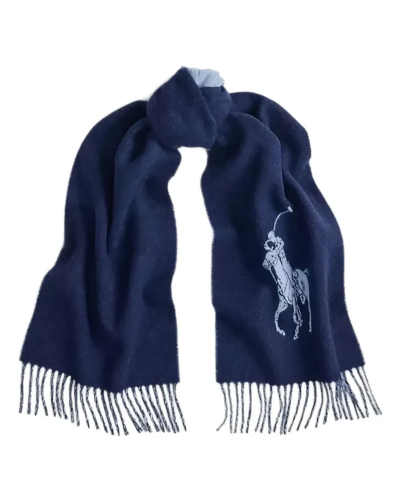 Ralph Lauren fringed motif scarf - Blau Blau