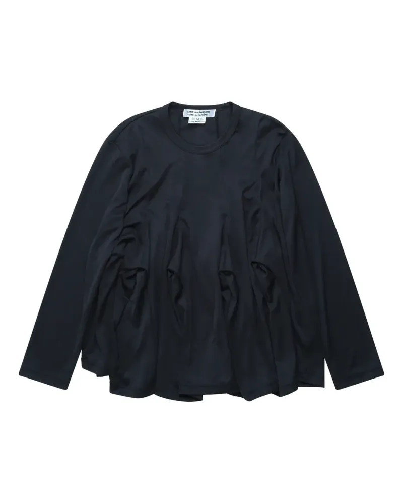 Comme des Garçons Gerafftes Langarmshirt - Schwarz Schwarz