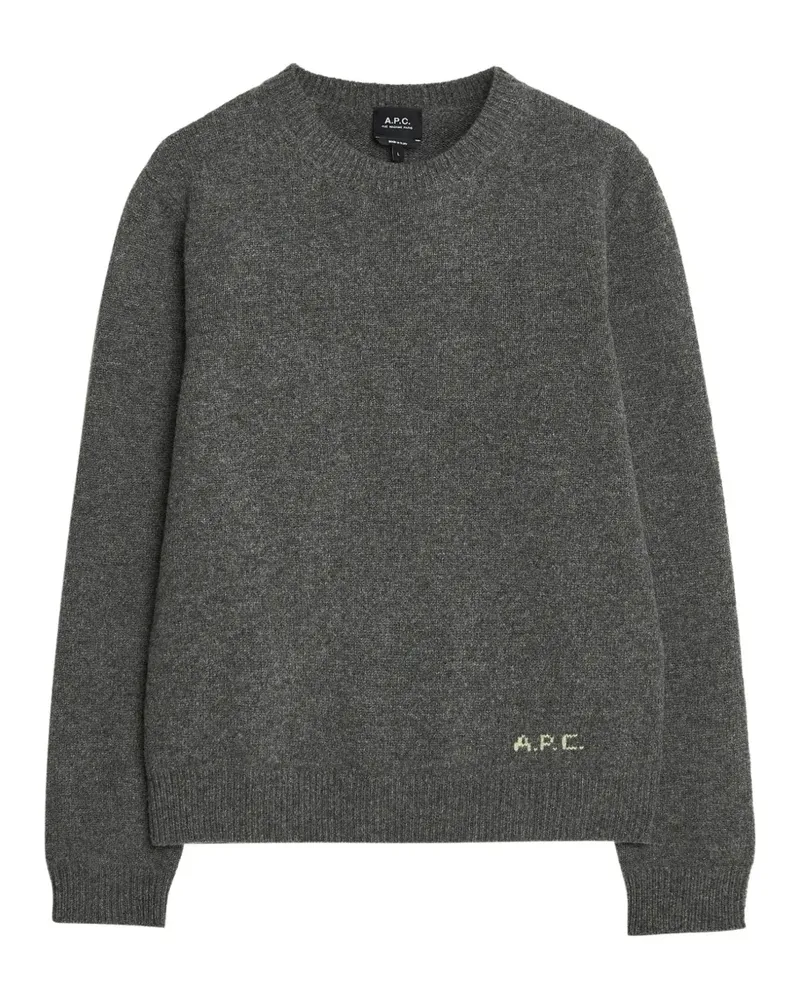 A.P.C. Wollpullover mit Logo - Grau Grau