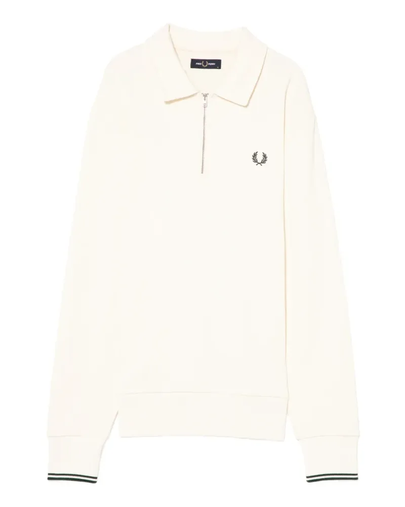 Fred Perry Sweatshirtjacke mit Logo-Stickerei - Nude Nude