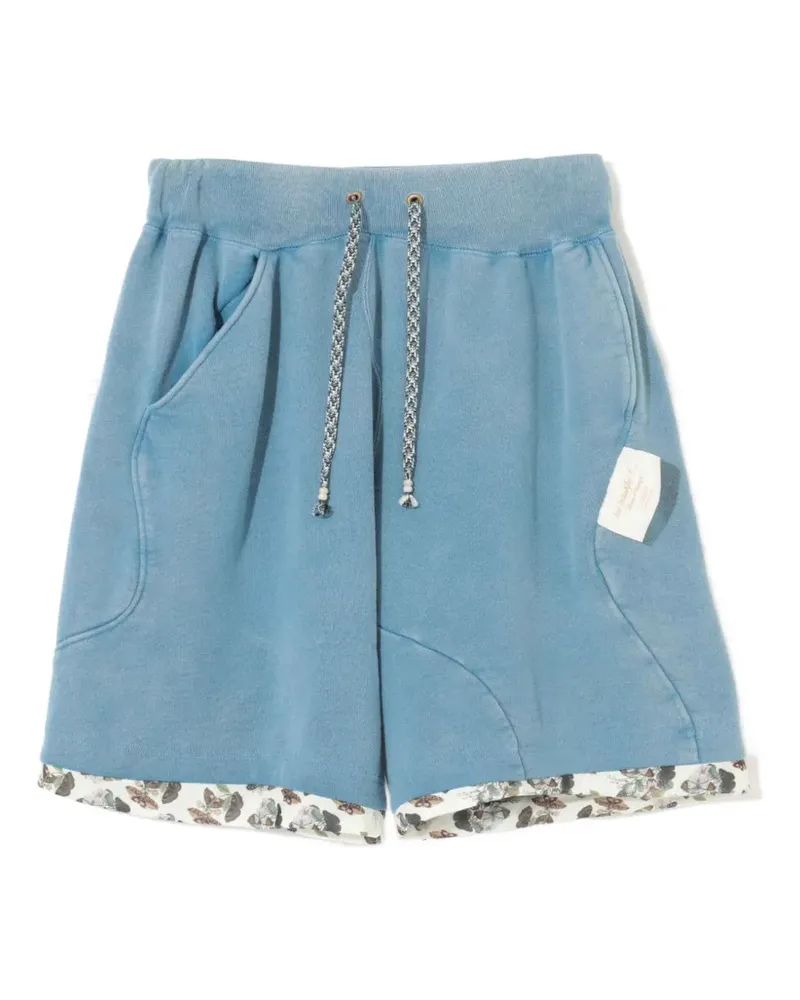 Undercover floral-trim drawstring shorts - Blau Blau
