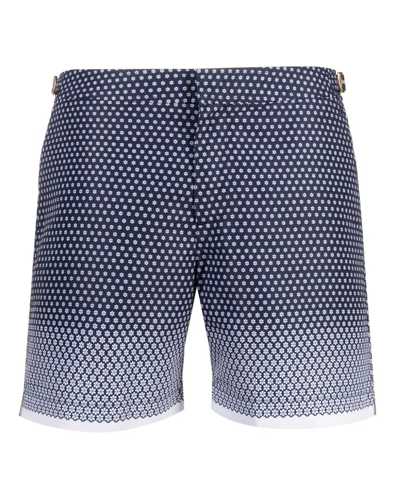 Orlebar Brown Badeshorts mit Blumen-Print in Ombre-Optik - Blau Blau