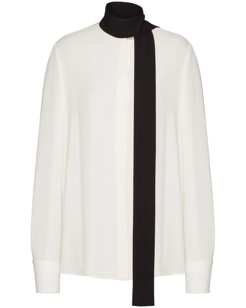 Valentino Garavani Bluse mit Tuch-Detail - Weiß Weiß