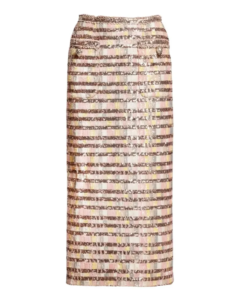 Elie Saab sequin-embellished midi skirt - Nude Nude