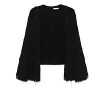 Bluse mit Fransen - Schwarz